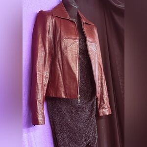 Wilson Leather Maxima Burgundy Leather Jacket -Size S -Like New Condition